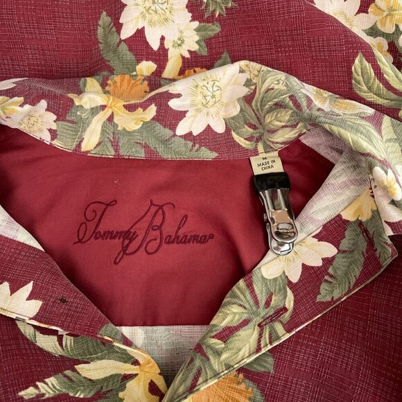 Tommy Bahama Pineapple Floral Tropical Red Short Sleeve Button-Up Shirt Mens M - Picture 5 of 12